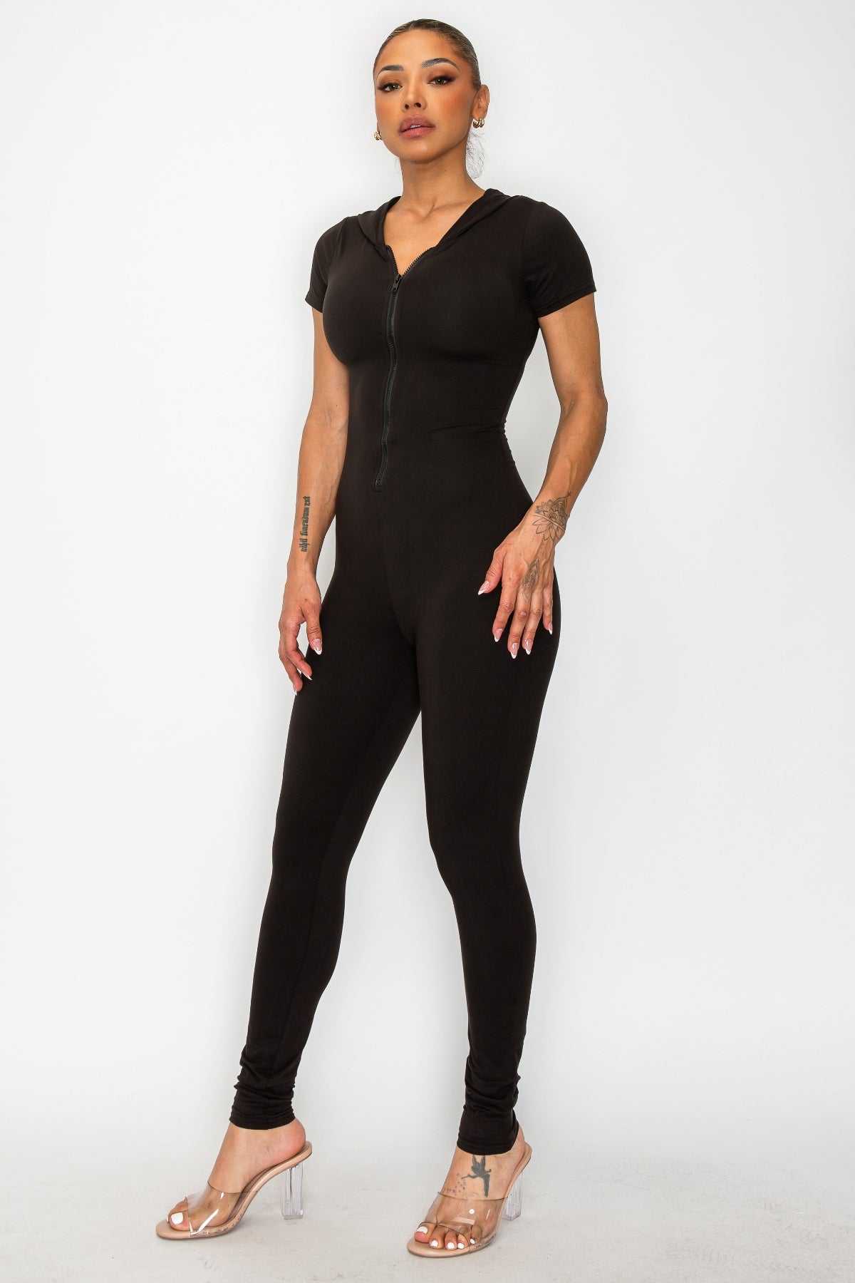 R101 Women Workout Hoodie Jumpsuit Zip Up Short Sleeve Sexy Bodycon Sl Rami R101 Women Workout Hoodie Jumpsuit Zip Up Short Sleeve Sexy Bodycon Sl Rami